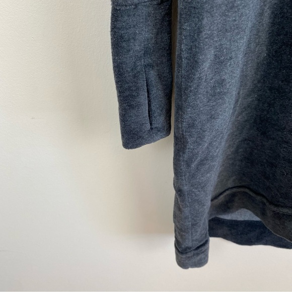 Athleta Velour Criss Cross Dress Charcoal Gray Long Sleeve - Picture 5 of 8